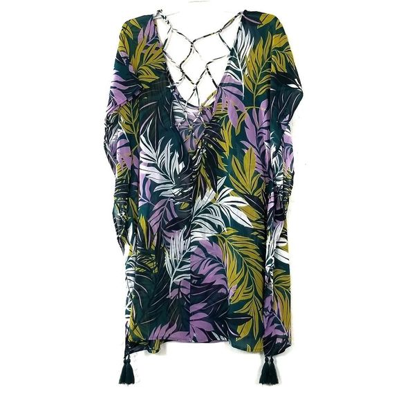 Cover Up Swim Floral Tropical Coverup NEW - Picture 5 of 11